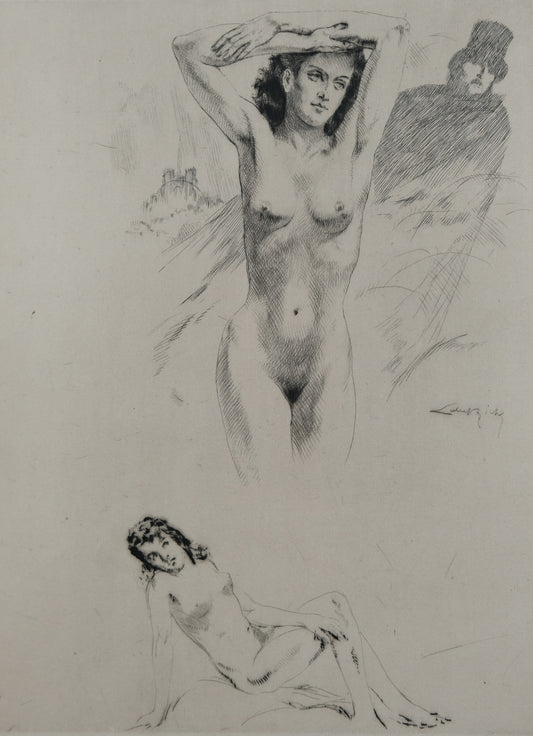 Alméry LOBEL RICHE : Etude de femmes nues - Gravure originale signée
