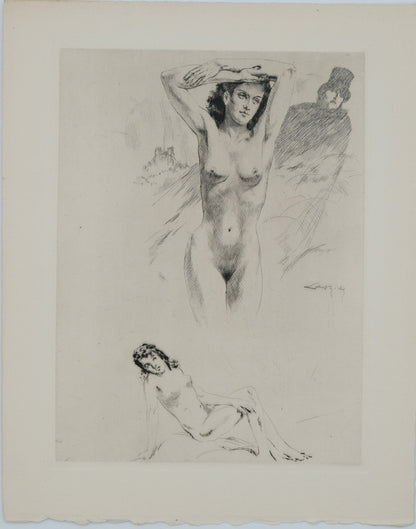 Alméry LOBEL RICHE : Etude de femmes nues - Gravure originale signée