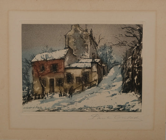 Paul TRELADE (Gen PAUL) : Le lapin agile - Gravure originale signée