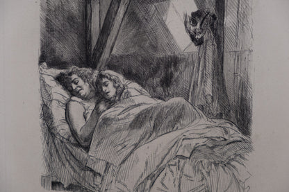 Alméry LOBEL RICHE : Les amants endormis - Gravure originale signée