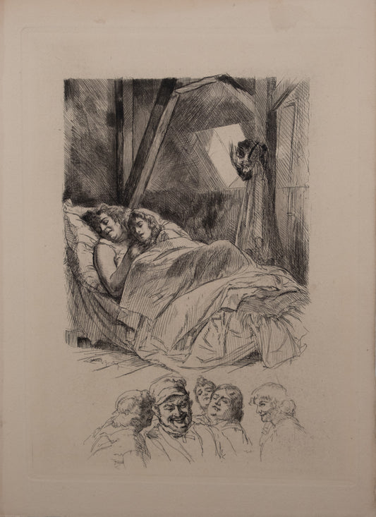 Alméry LOBEL RICHE : Les amants endormis - Gravure originale signée