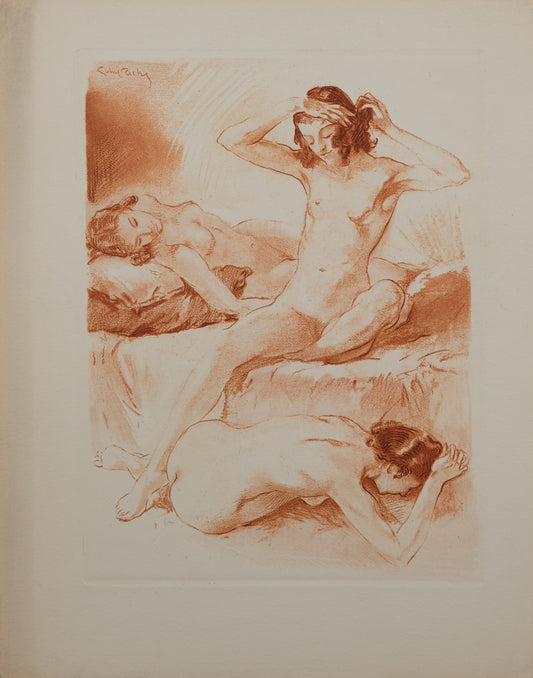 Alméry LOBEL RICHE : Repos sensuel - Gravure originale signée