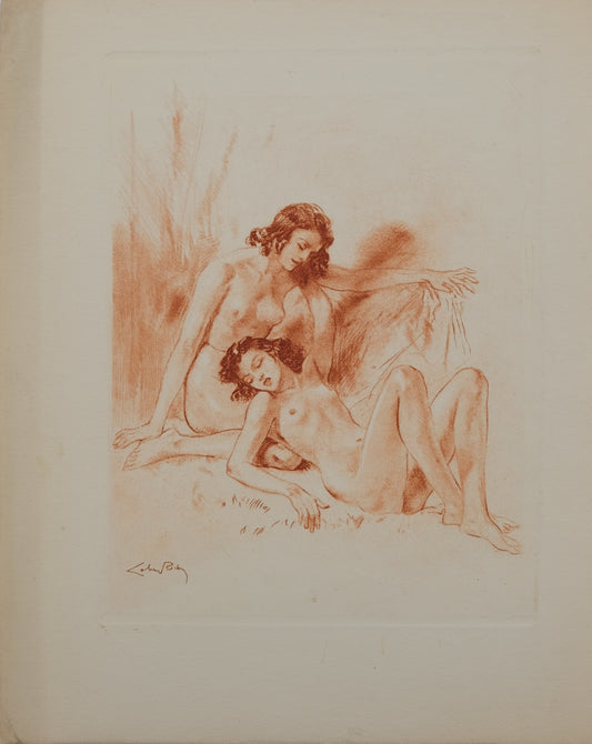 Alméry LOBEL RICHE : Femmes nues allongées - Gravure originale signée