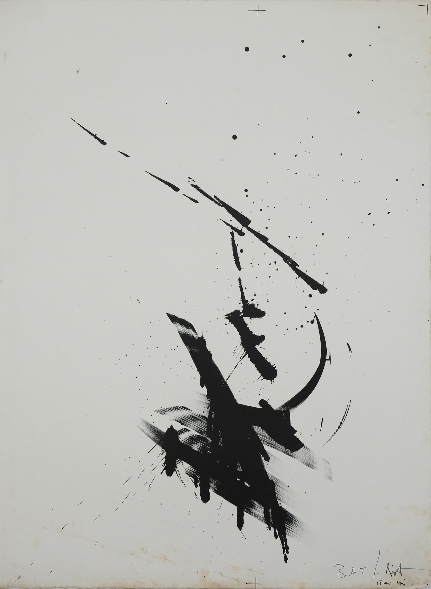 Jean MIOTTE : Composition abstraite - Lithographie originale signée BAT