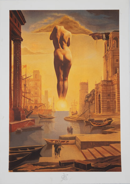 Salvador DALI : La main de Dali retirant une Toison d'Or - Lithographie signée