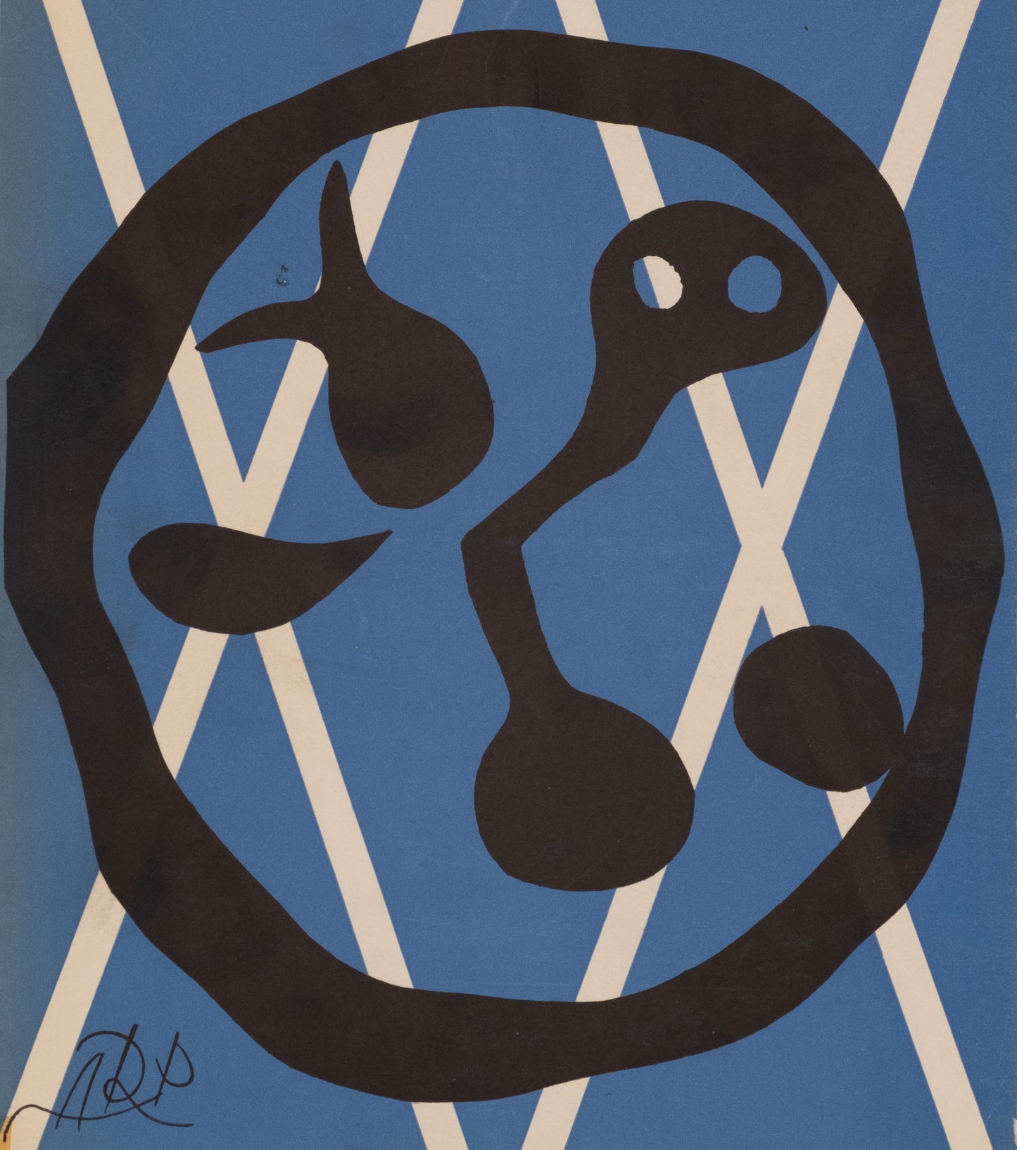Jean ARP : L'horloge abstraite - Lithographie originale signée
