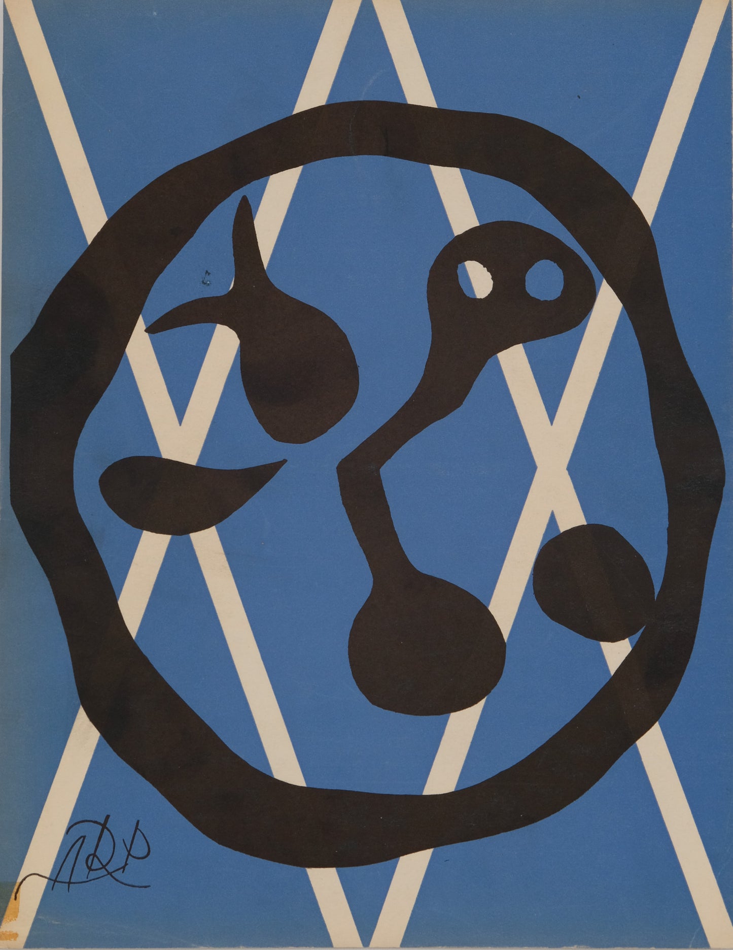 Jean ARP : L'horloge abstraite - Lithographie originale signée