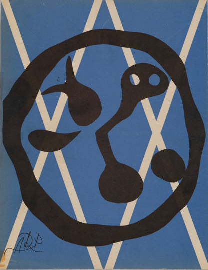 Jean ARP : L'horloge abstraite - Lithographie originale signée