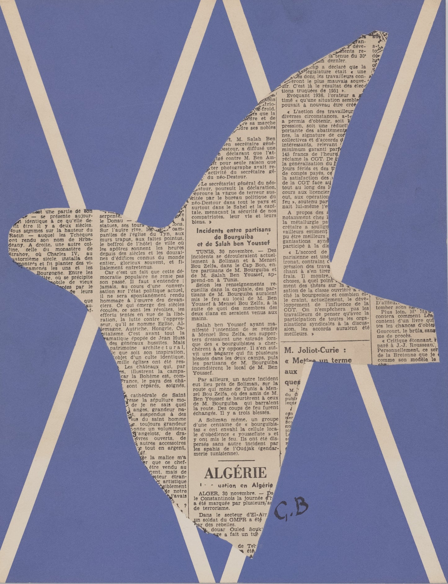 Georges BRAQUE : L'oiseau papier - Lithographie originale signée