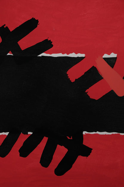 Giuseppe CAPOGROSSI : Surface rouge et noire - Pochoir original