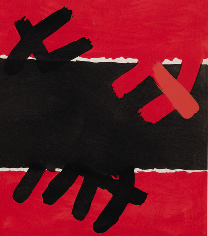 Giuseppe CAPOGROSSI : Surface rouge et noire - Pochoir original
