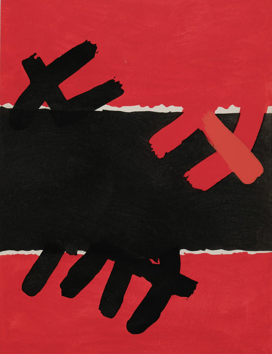 Giuseppe CAPOGROSSI : Surface rouge et noire - Pochoir original