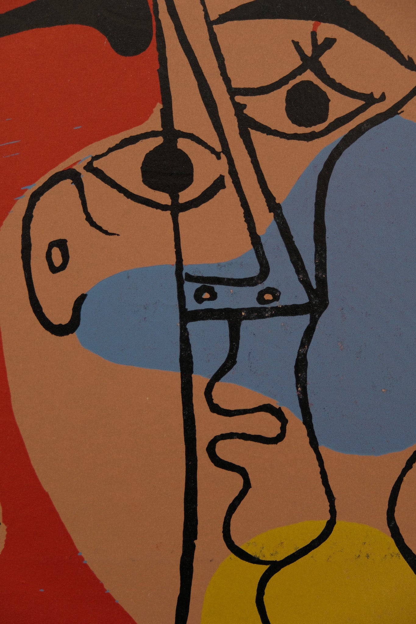 Pablo PICASSO : Portrait de Jacqueline - Linogravure en couleurs