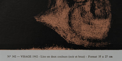 Pablo PICASSO : Femme au collier - Linogravure en couleurs