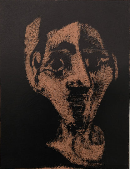 Pablo PICASSO : Femme au collier - Linogravure en couleurs