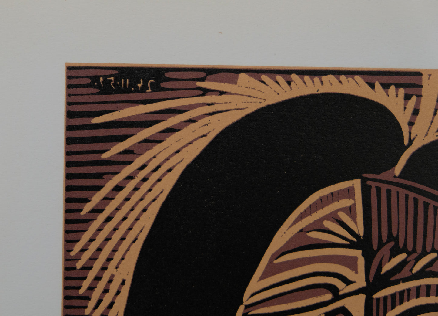 Pablo PICASSO : Femme au collier - Linogravure en couleurs