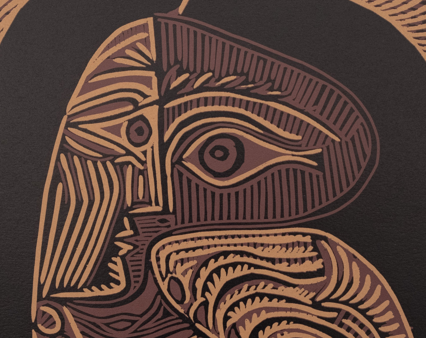 Pablo PICASSO : Femme au collier - Linogravure en couleurs