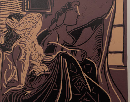 Pablo PICASSO : Picador et Torero - Linogravure en couleurs