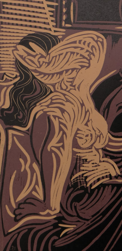 Pablo PICASSO : Picador et Torero - Linogravure en couleurs