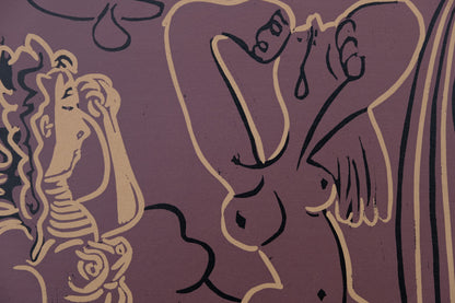 Pablo PICASSO : Trois femmes nues - Linogravure en couleurs