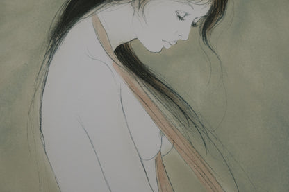 Bernard CHAROY : Isabelle au foulard - Lithographie originale signée
