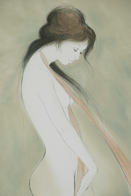 Bernard CHAROY : Isabelle au foulard - Lithographie originale signée