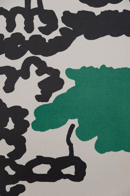 Charles LAPICQUE : Composition abstraite verte et noire - Lithographie originale