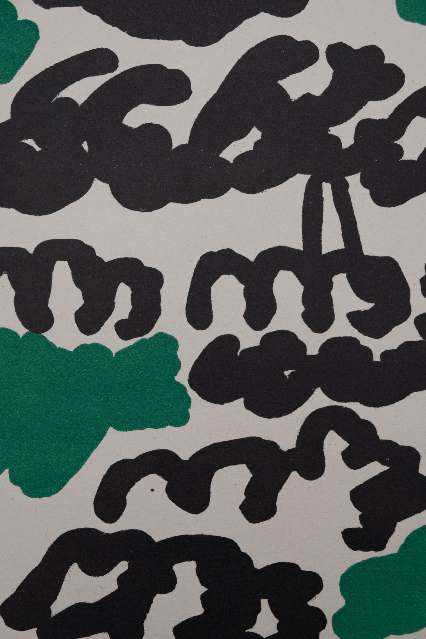 Charles LAPICQUE : Composition abstraite verte et noire - Lithographie originale