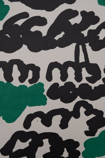 Charles LAPICQUE : Composition abstraite verte et noire - Lithographie originale