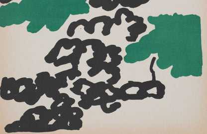 Charles LAPICQUE : Composition abstraite verte et noire - Lithographie originale