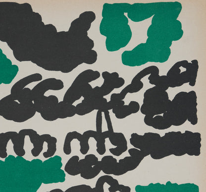 Charles LAPICQUE : Composition abstraite verte et noire - Lithographie originale