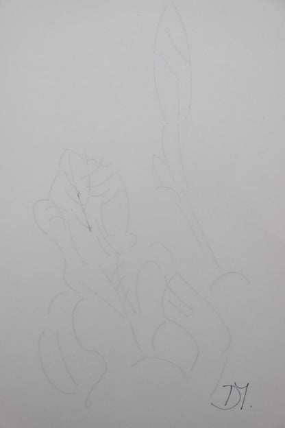 Dora MAAR : Composition florale - Dessin original signé