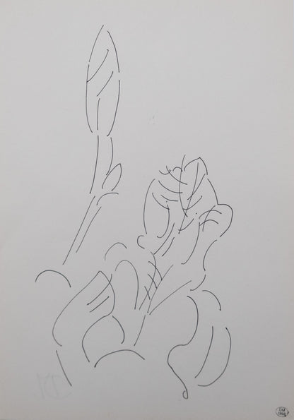 Dora MAAR : Composition florale - Dessin original signé