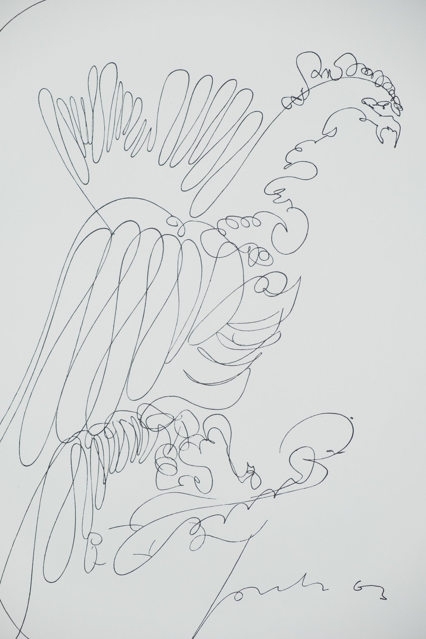 Lucio FONTANA : Le héron - Lithographie signée