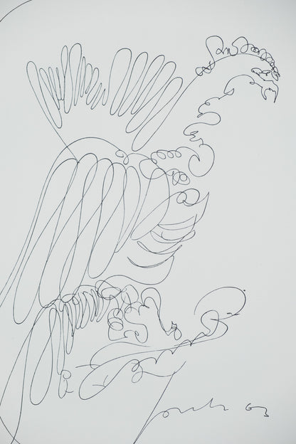 Lucio FONTANA : Le héron - Lithographie signée