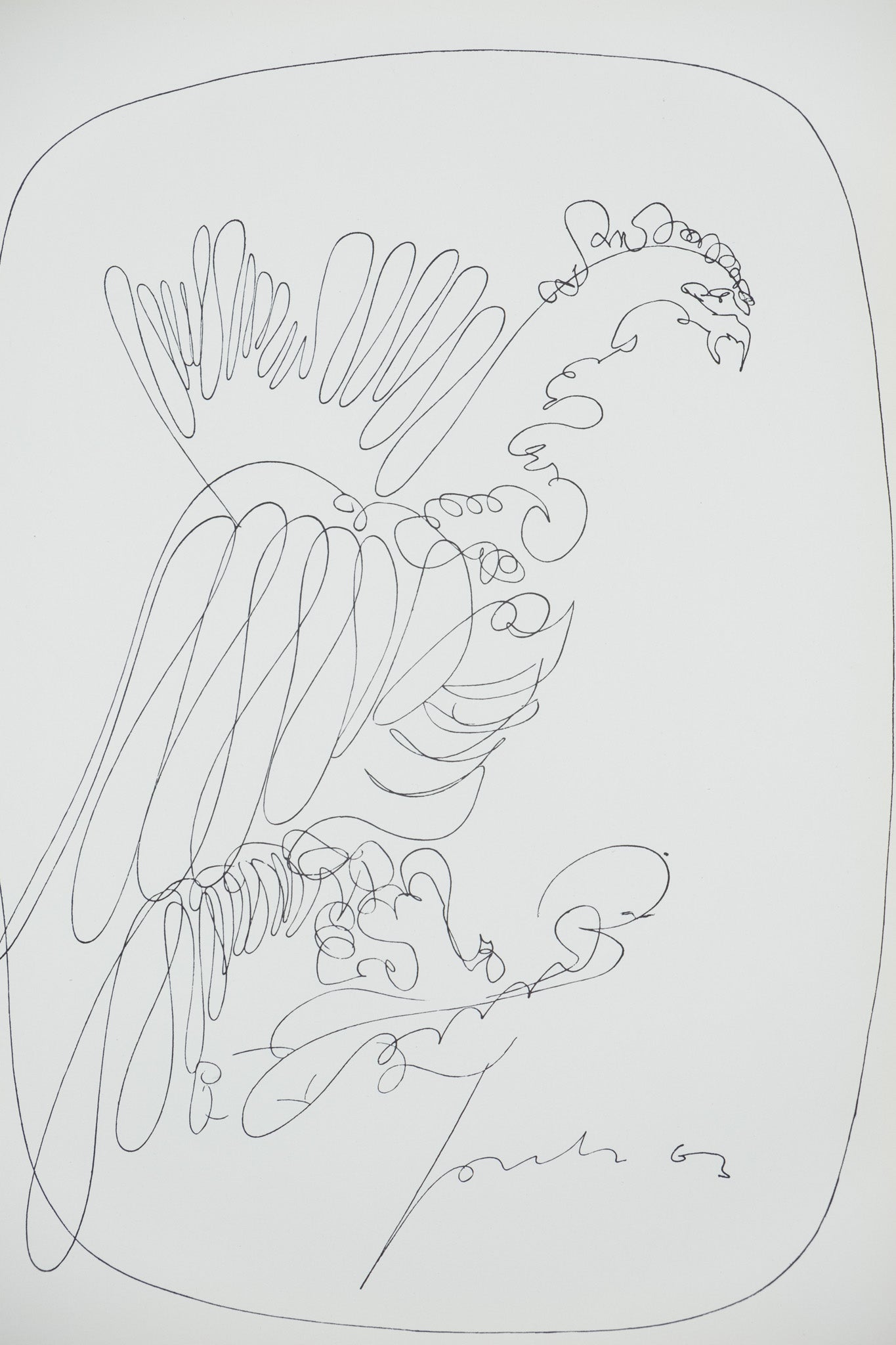 Lucio FONTANA : Le héron - Lithographie signée