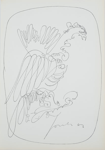 Lucio FONTANA : Le héron - Lithographie signée
