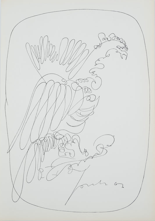 Lucio FONTANA : Le héron - Lithographie signée