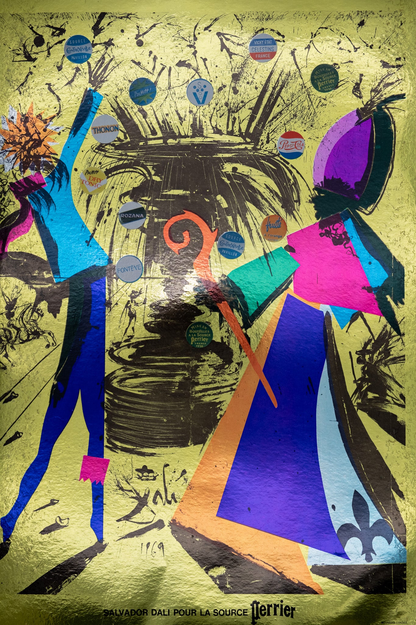 Salvador DALI : La source Perrier - Affiche originale signée