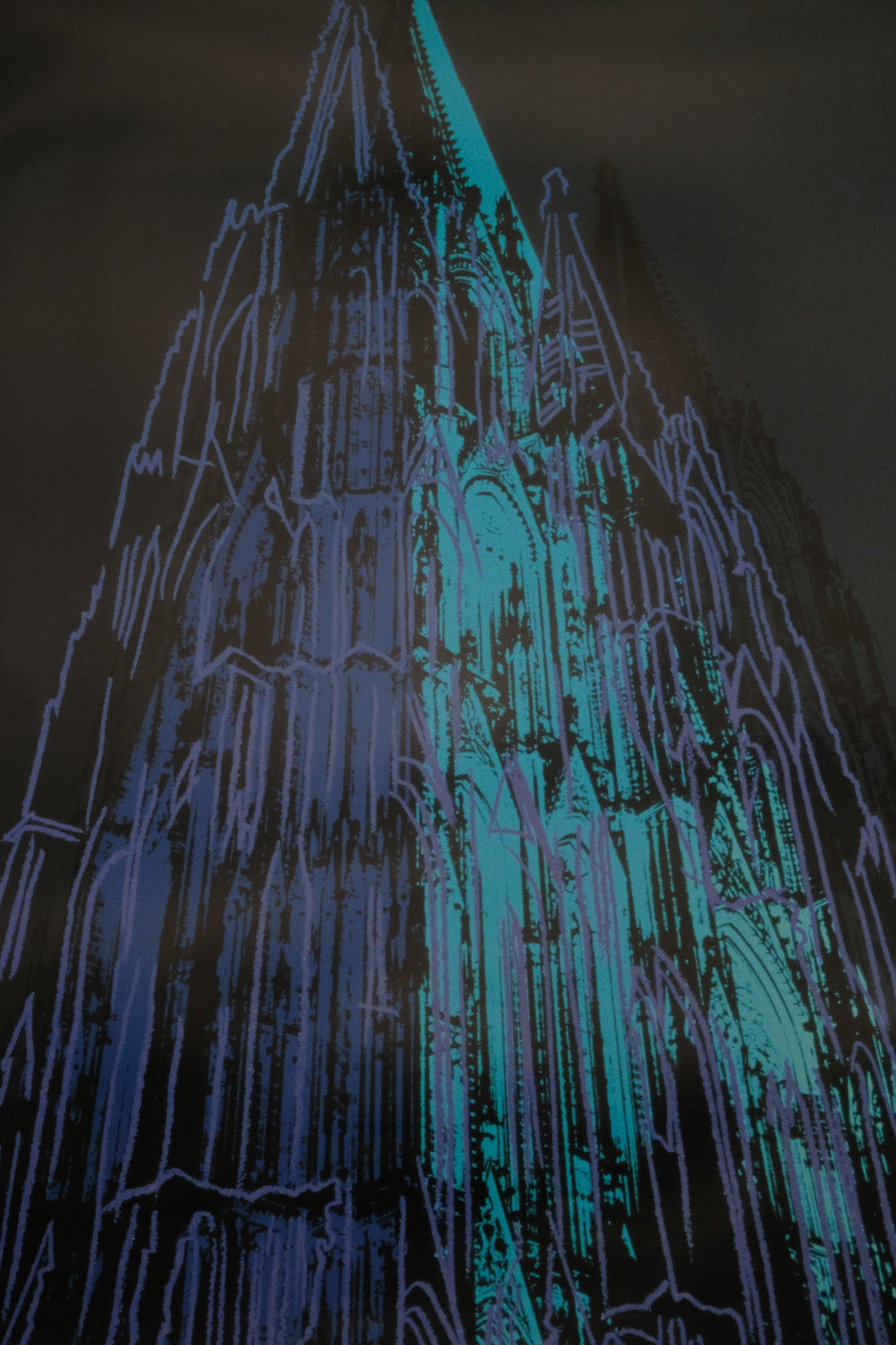 Andy WARHOL : Cologne Cathedral (blue) - Affiche originale en couleurs