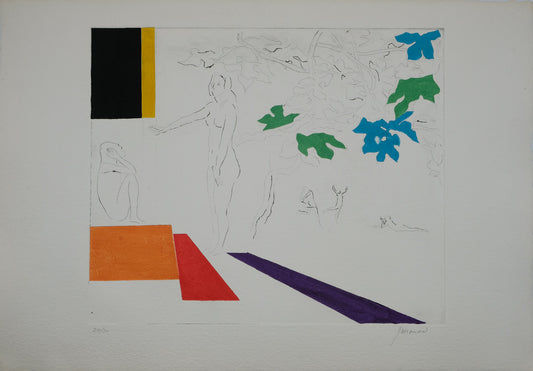 Paul GUIRAMAND : Hommage à Matisse - Gravure originale signée