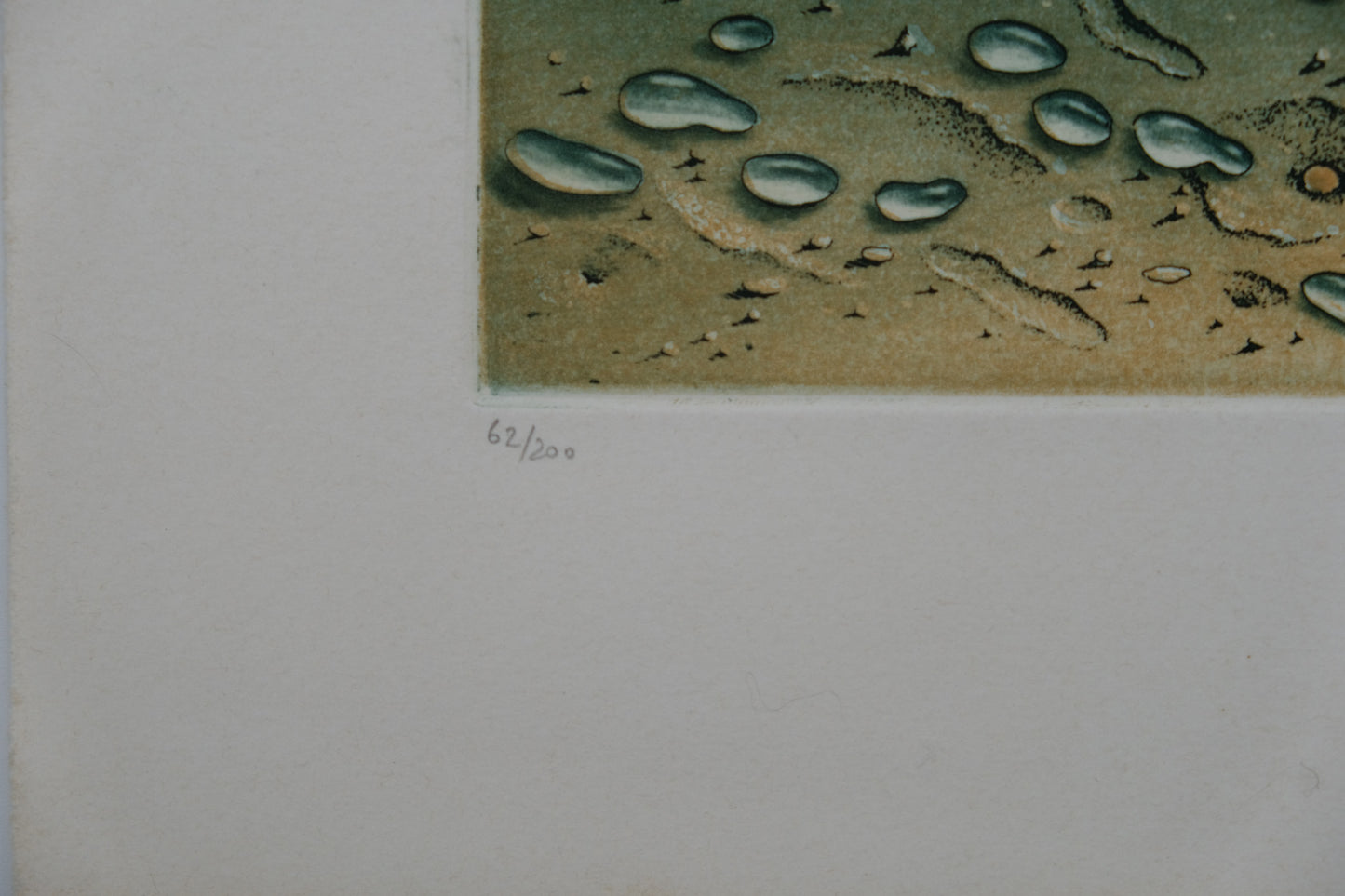 Hiroshi ASADA : Zen, Gouttes d'eau sur le sable - Gravure originale signée