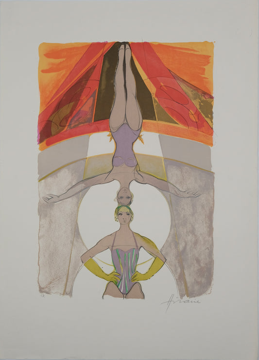 Camille HILAIRE :  Les équilibristes - Lithographie originale signée