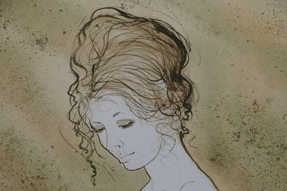 Bernard CHAROY : Portrait de Virginie - Lithographie originale signée