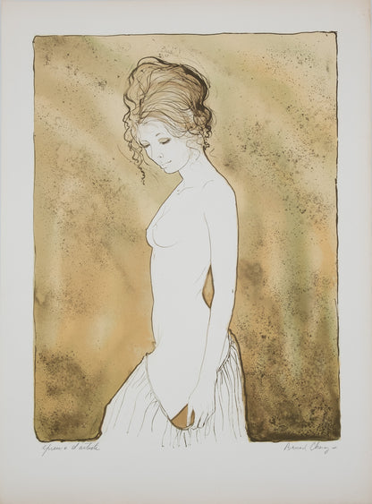 Bernard CHAROY : Portrait de Virginie - Lithographie originale signée
