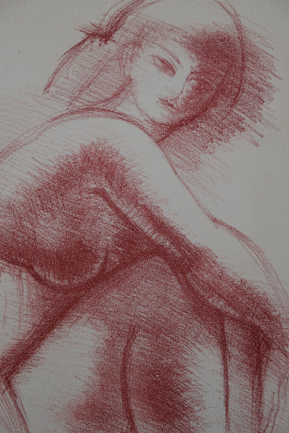 Antoniucci VOLTI : Nu au regard pensif - Lithographie originale