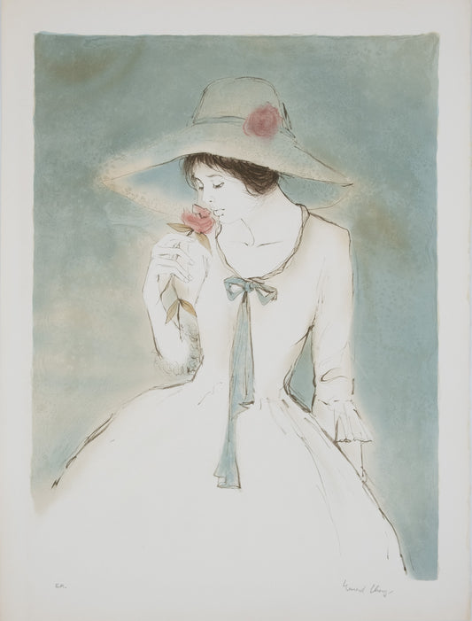 Bernard CHAROY : Charlotte à la rose - Lithographie originale signée