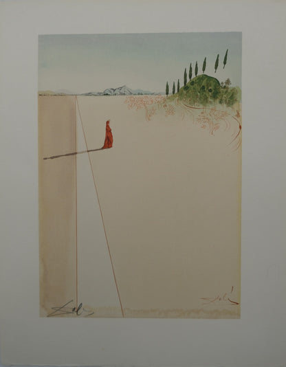 Salvador DALI : Départ pour un grand voyage - Lithographie originale signée