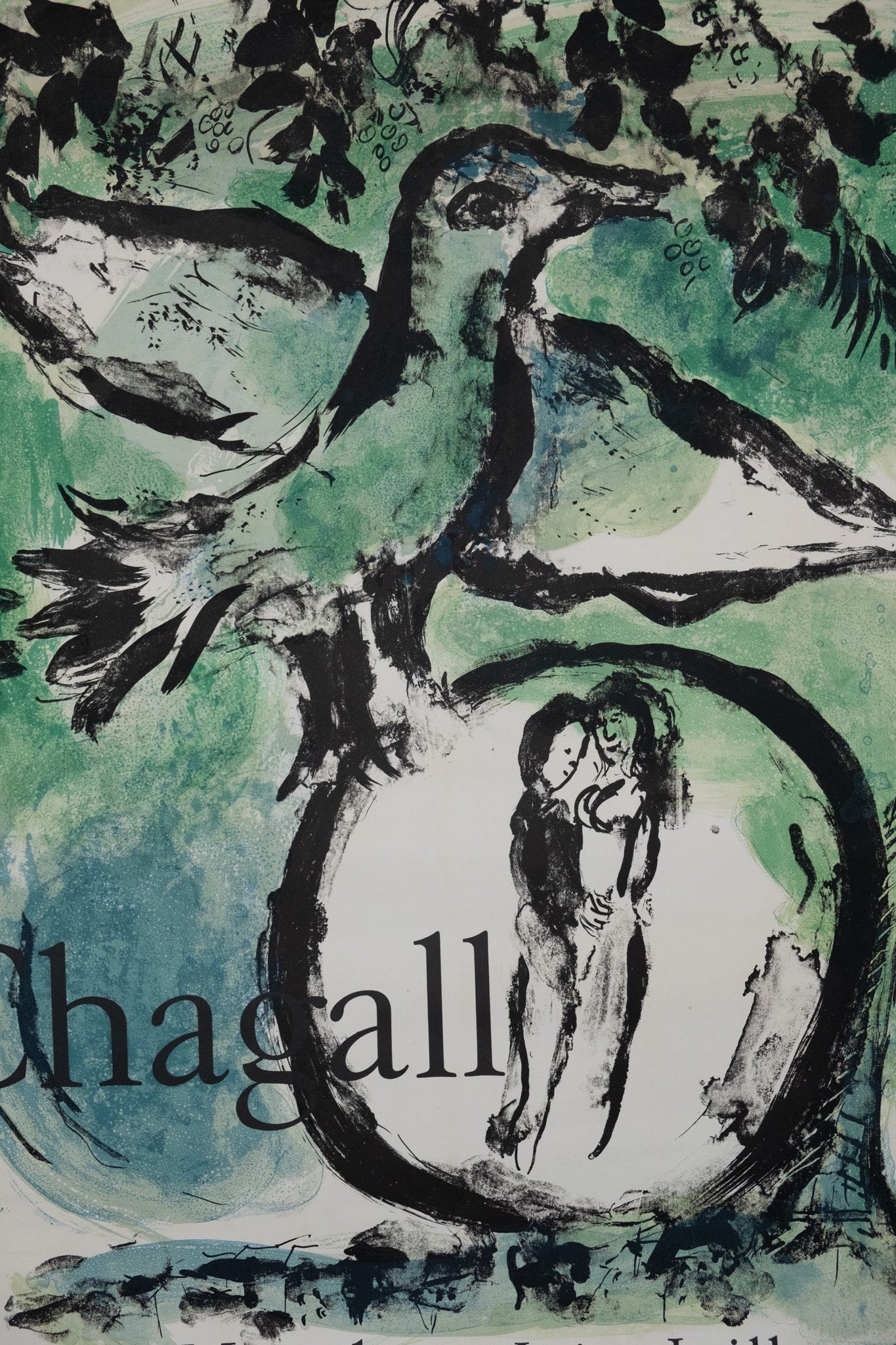 Marc CHAGALL : L'oiseau vert - Affiche originale