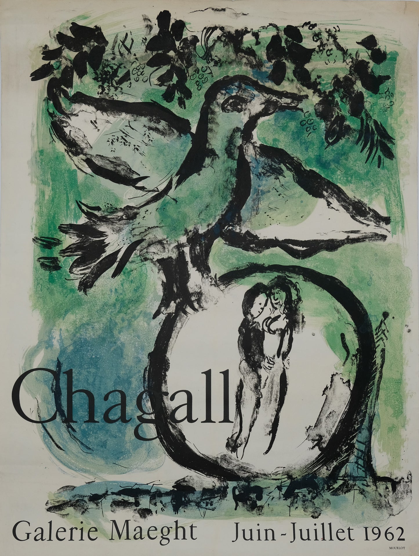 Marc CHAGALL : L'oiseau vert - Affiche originale